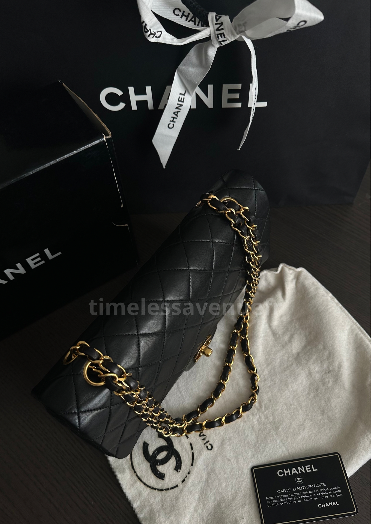 Chanel Timeless Double Flap Medium 24k Gold