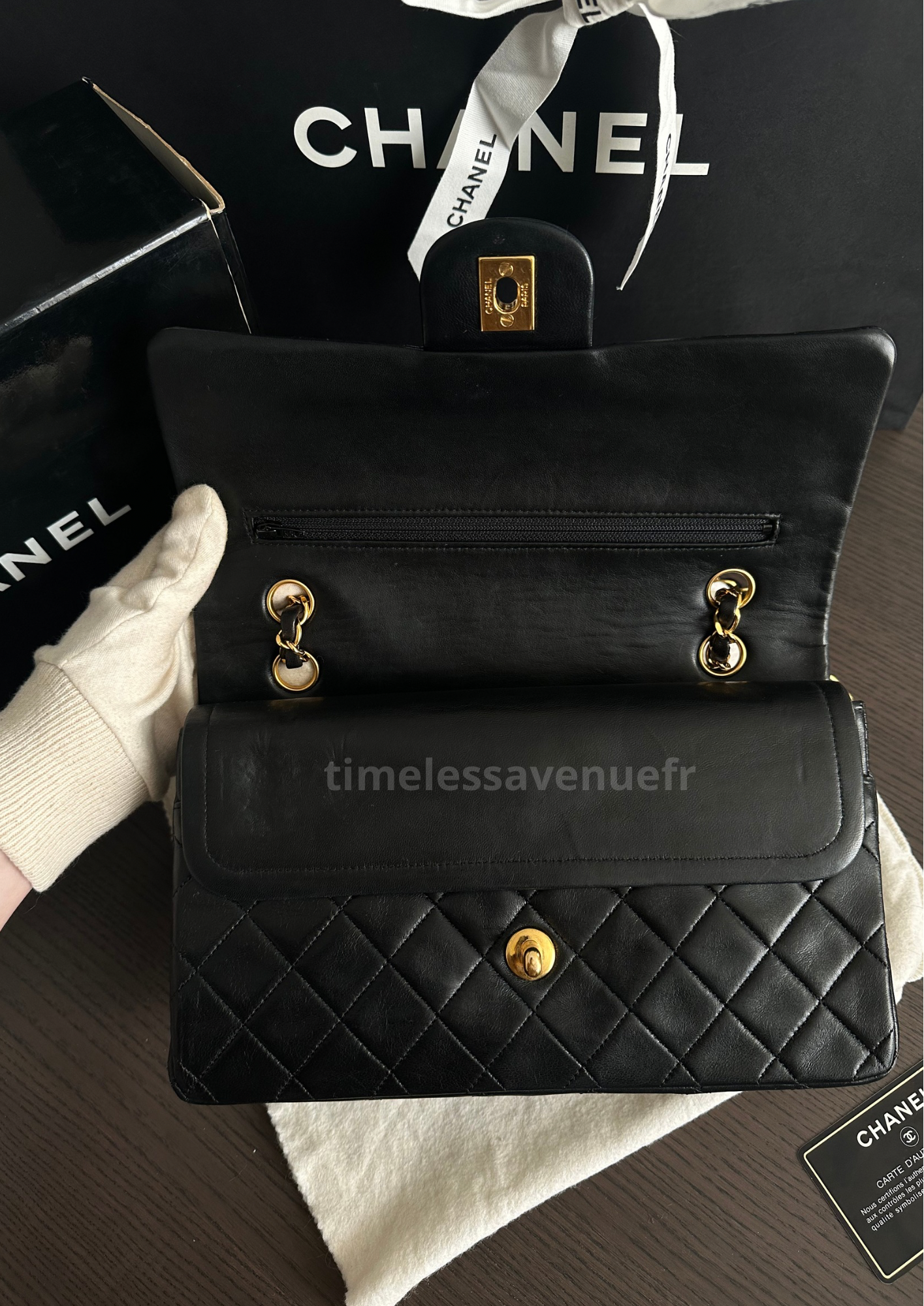Chanel Timeless Double Flap Medium 24k Gold