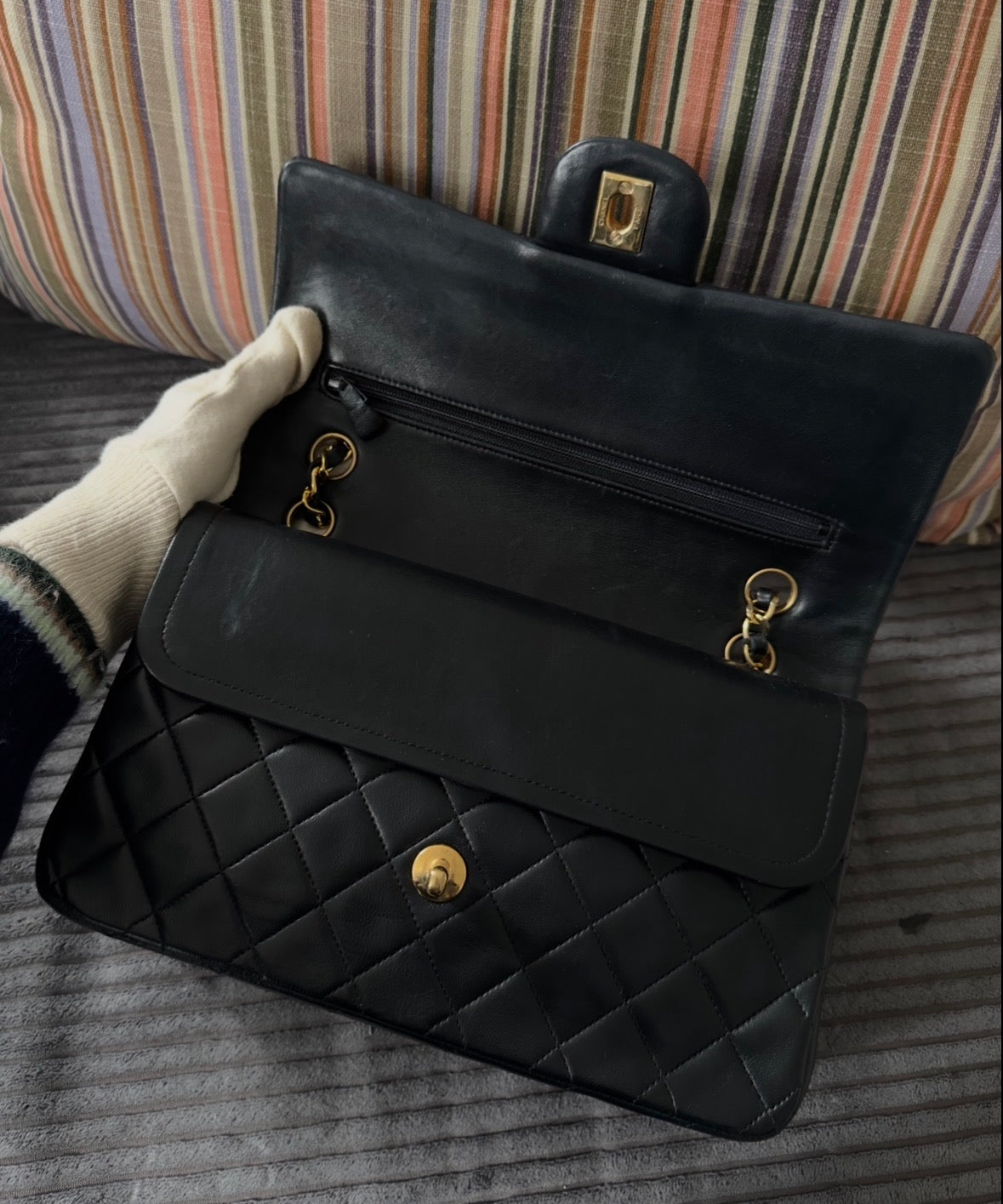 Chanel Classic Double Flap Medium 24 K Gold Plated