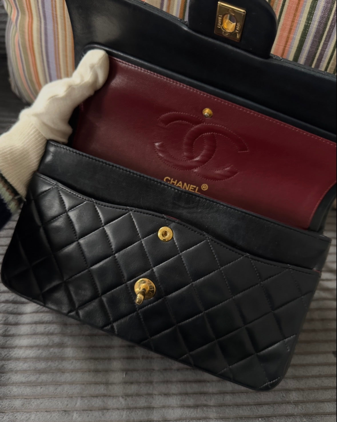 Chanel Classic Double Flap Medium 24 K Gold Plated