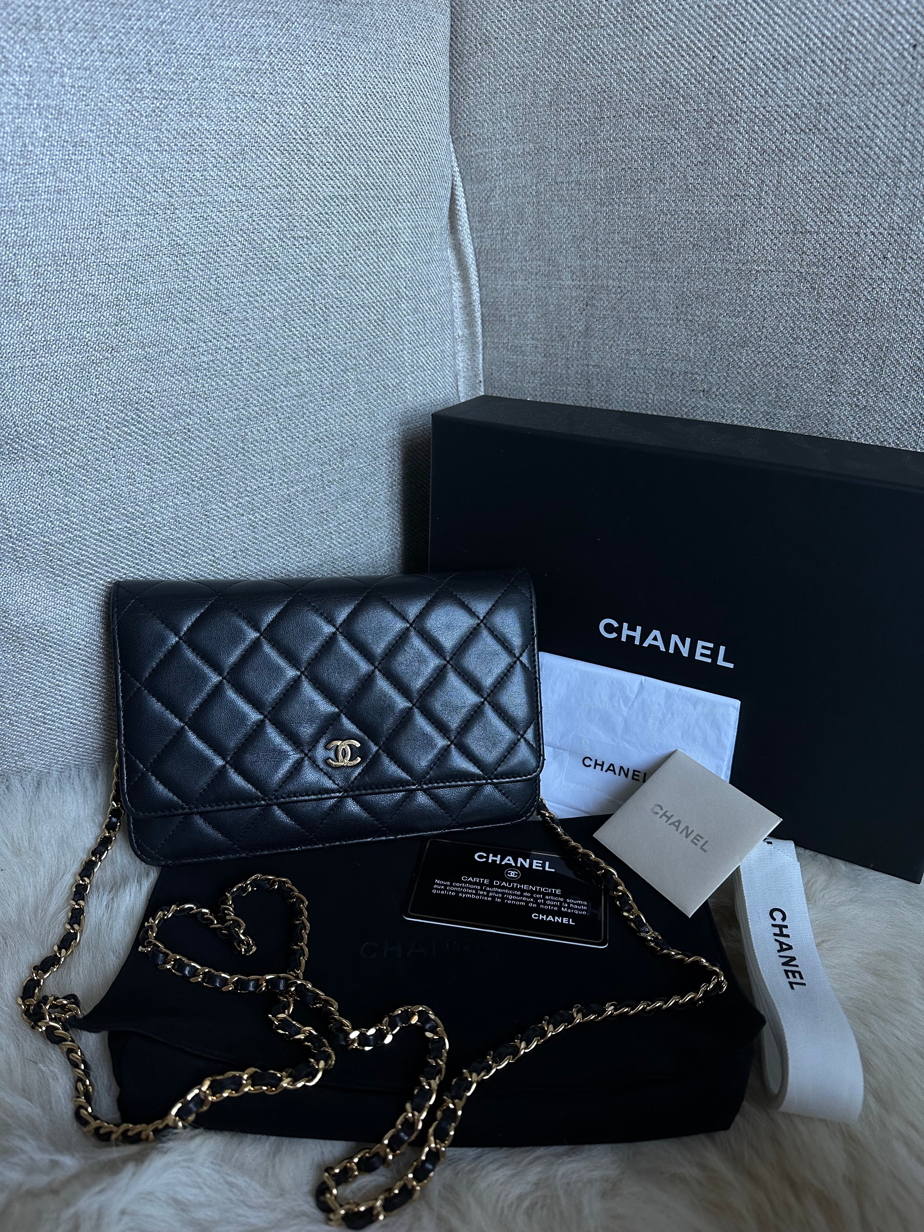 CHANEL WALLET ON CHAIN BLACK AND GOLD Timeless Avenue