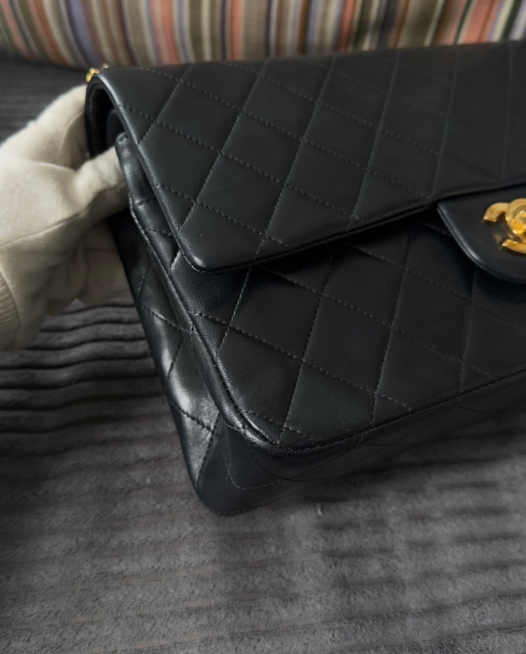 Chanel Classic Double Flap Medium 24 K Gold Plated