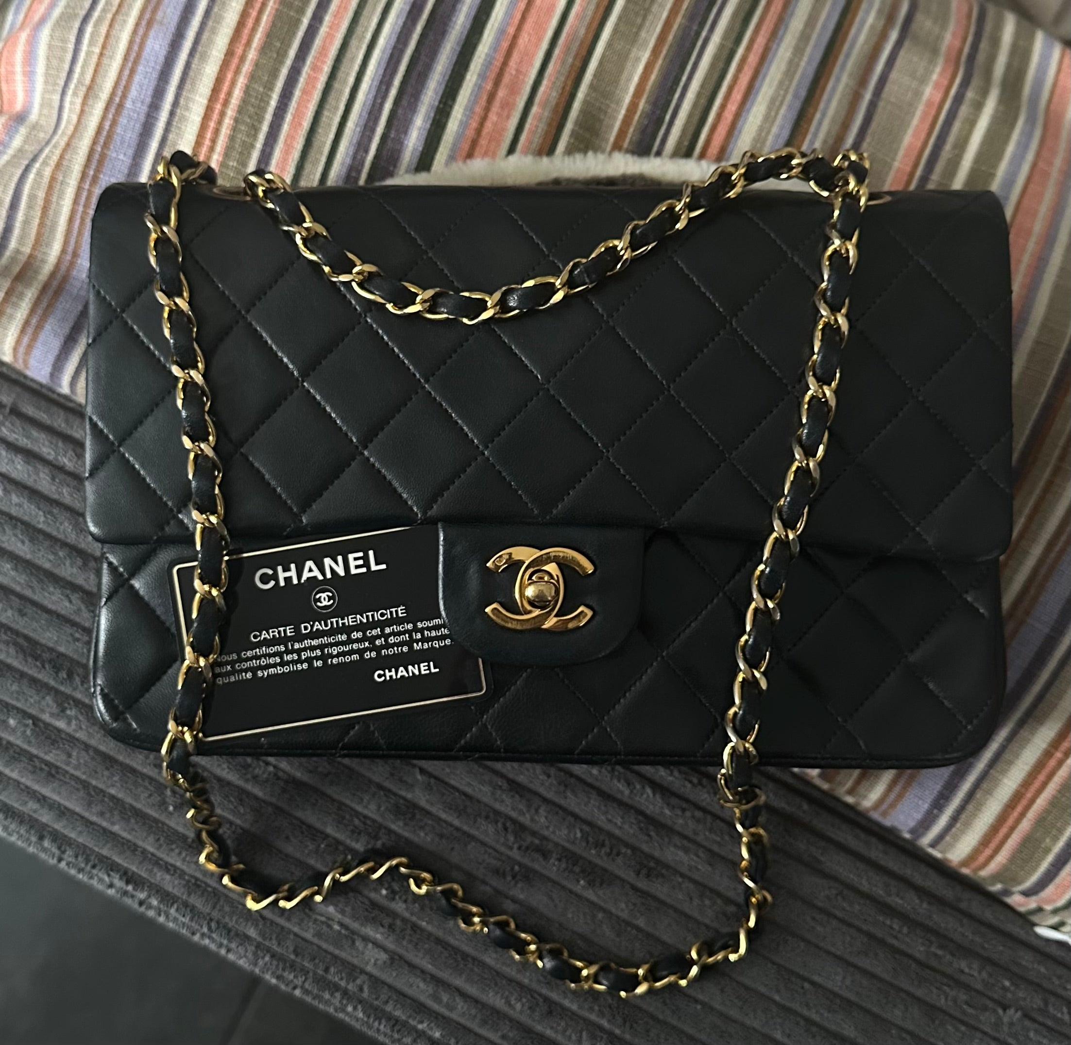 Chanel Classic Double Flap Medium 24 K Gold Plated