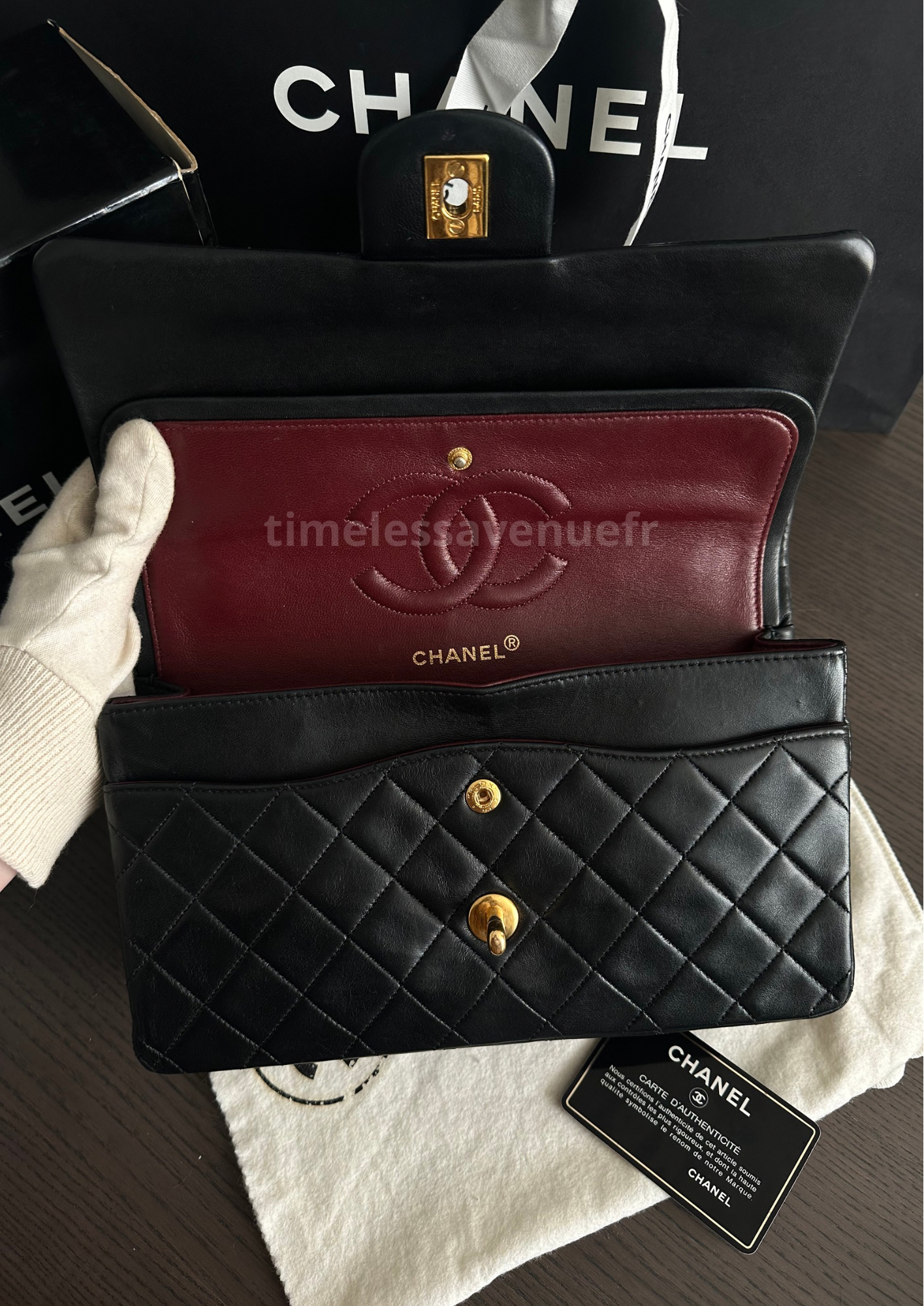 Chanel Timeless Double Flap Medium 24k Gold