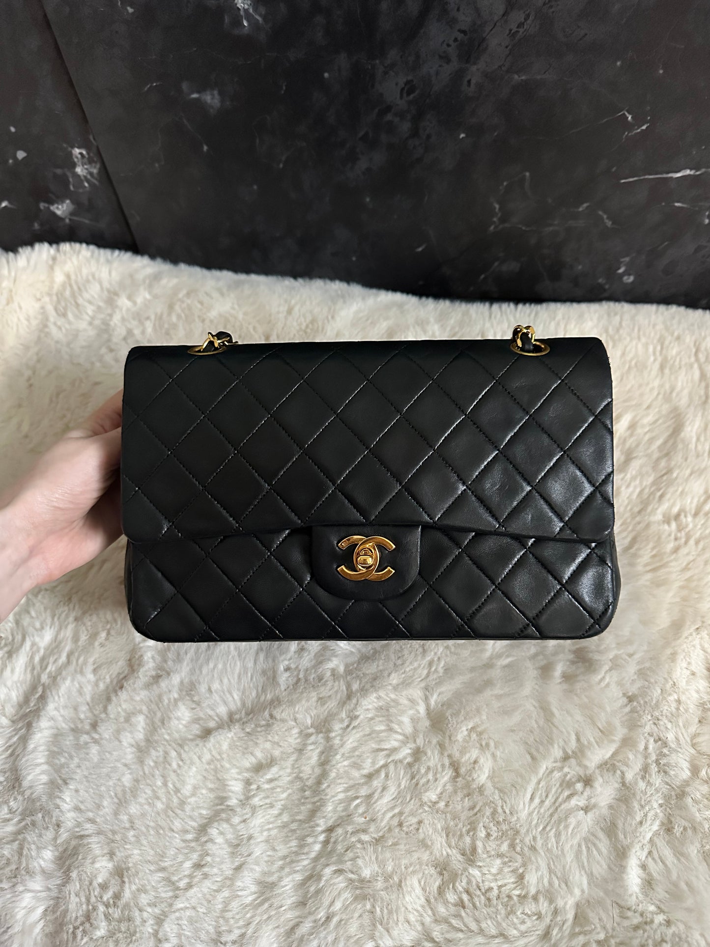 Chanel Timeless Double Flap Medium Or 24k